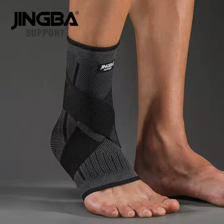 Gedetailleerde weergave van het ademende 3D-compressiemateriaal van de Enkelbrace.