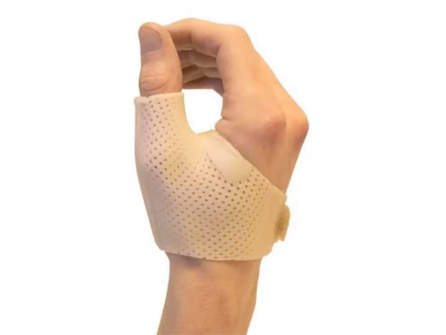 Duim- en vingerspalk gevormd uit thermoplastisch spalkmateriaal – direct op de huid gemodelleerd