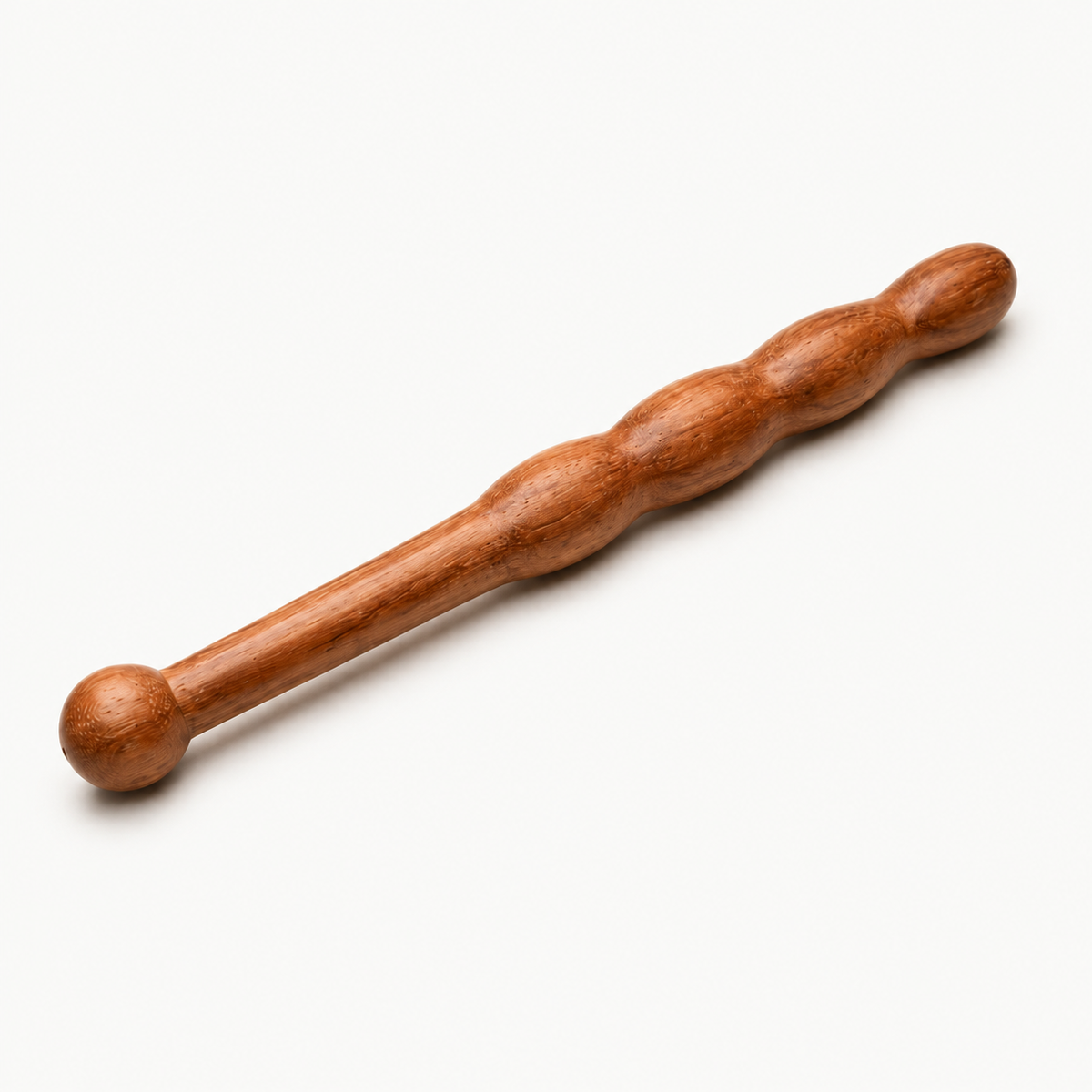 Houten massagestok met verschillende drukpunten voor gerichte massage van spieren en triggerpoints