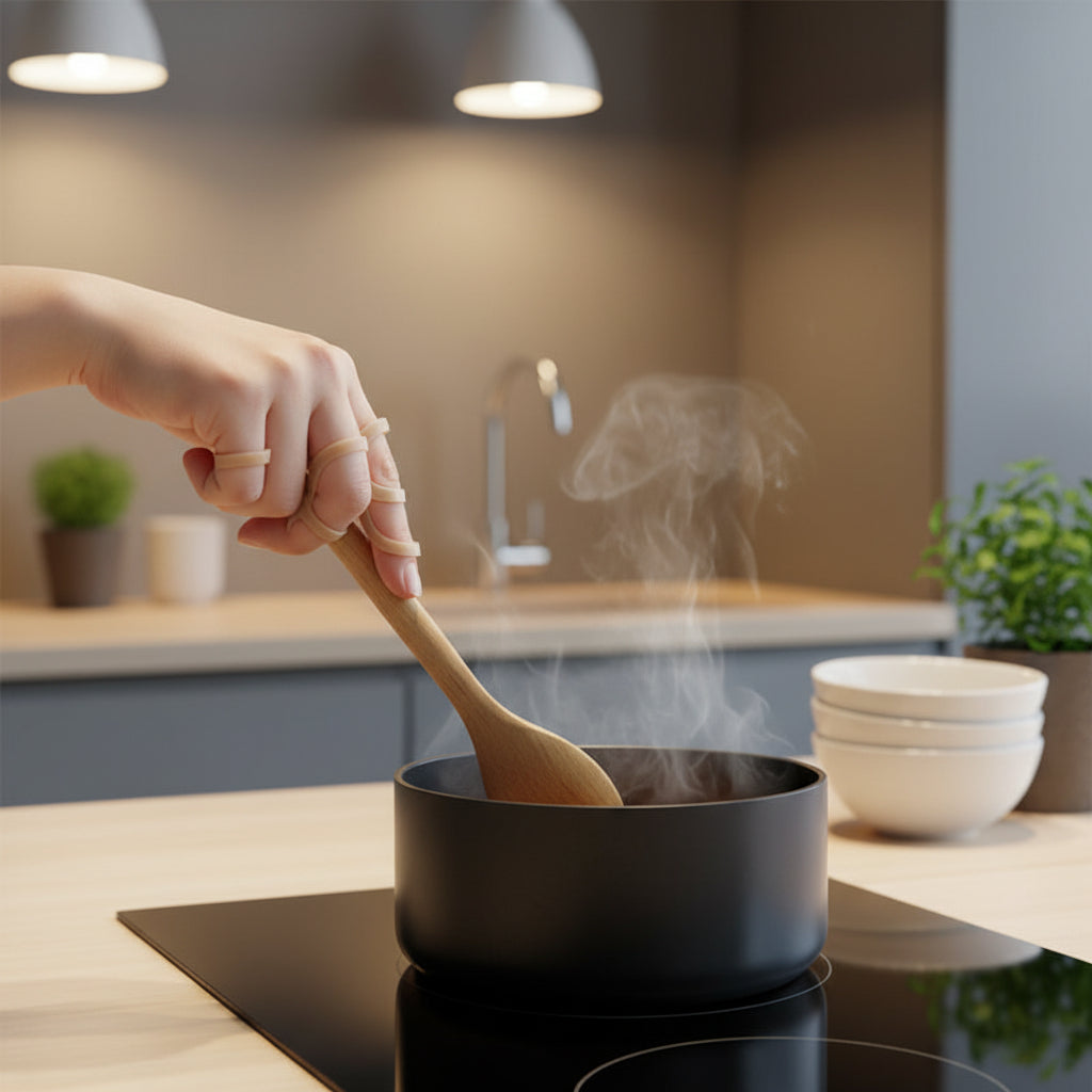 vinger splints tijdens gebruik