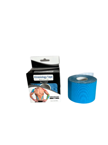 Blauwe Kinesiotape – Katoenen tape voor spier- en gewrichtsondersteuning, ideaal voor herstel en pijnverlichting