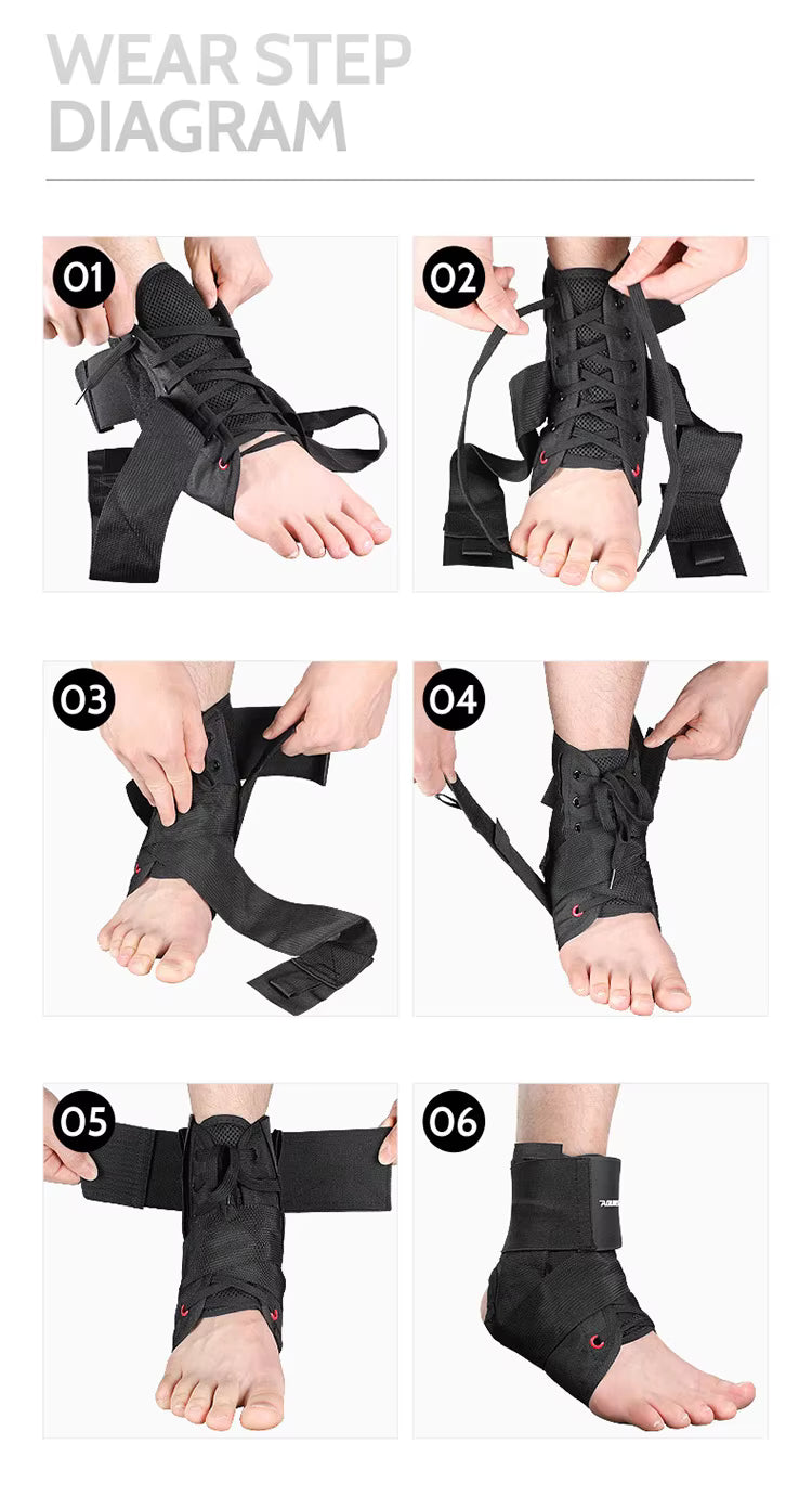 Stappenplan voor het correct aantrekken van een enkelbrace met veters en banden