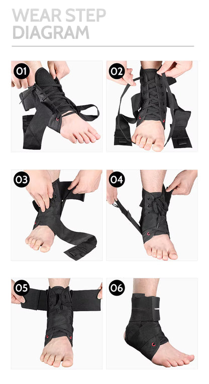 Stappenplan voor het correct aantrekken van een enkelbrace met veters en banden
