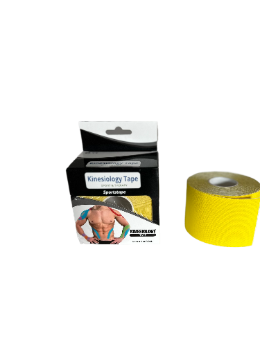 Geel Kinesiotape – Katoenen tape voor spier- en gewrichtsondersteuning, ideaal voor herstel en pijnverlichting