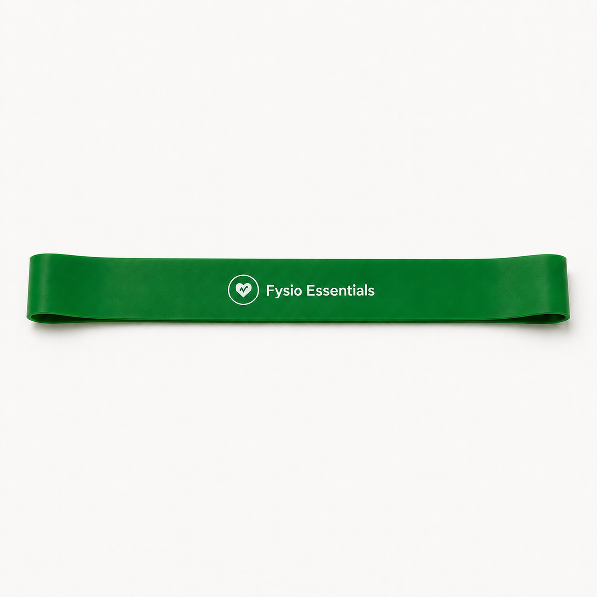 Groene Fysio Essentials weerstandsband van 10-15 kg voor krachttraining, fitness en revalidatieoefeningen