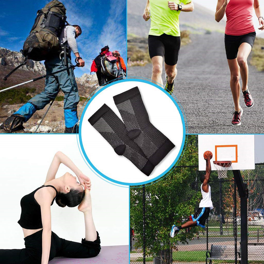 Persoon wandelt met neuropathie sokken – helpt bij pijn en zwelling tijdens dagelijkse activiteiten