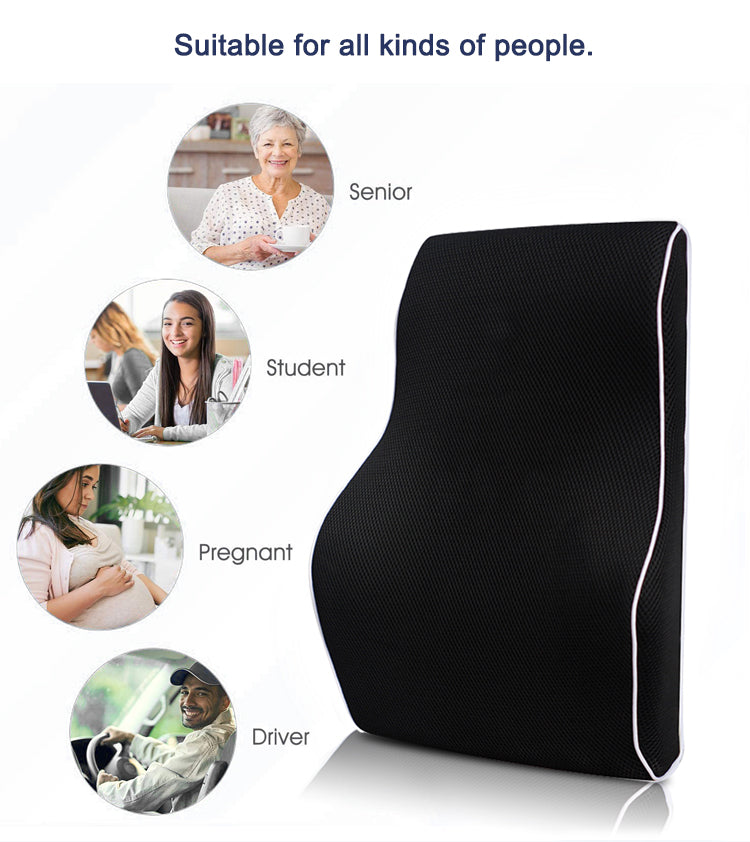 Orthopedisch comfort rugkussen met traagschuim geschikt voor rolstoel en langdurig zitten