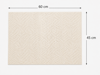 Thermoplastisch spalkmateriaal met afmetingen 60 x 45 cm op witte achtergrond