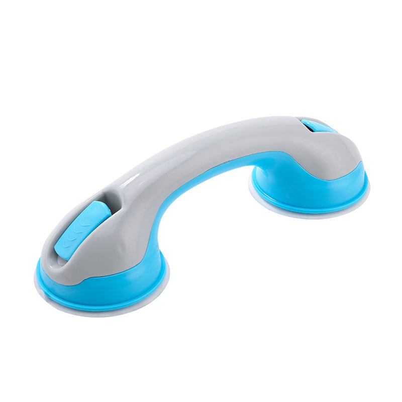 Zuignap handgreep bevestigd op gladde douchewand voor extra steun