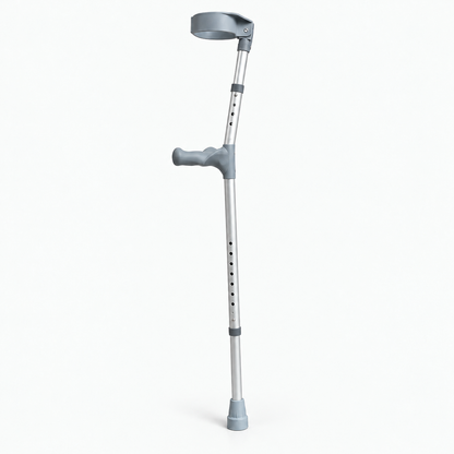 Verstelbare aluminium elleboogkruk met ergonomische handgreep en onderarmsteun